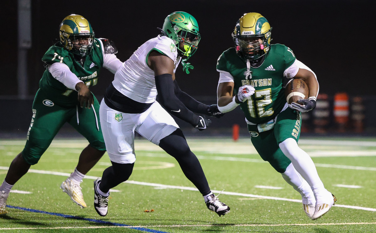 Grayson senior running back Amari Alston (12) rushed for a touchdown in the Rams' win over Buford.